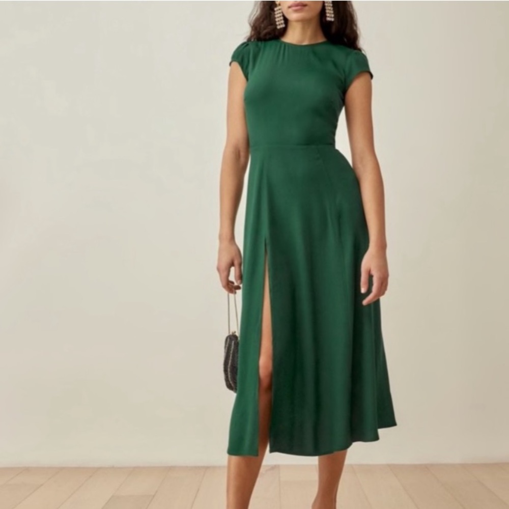 Reformation Gavin Dress Emerald